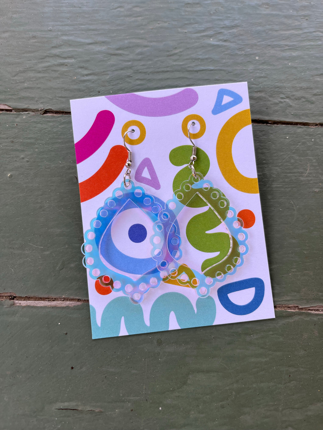 Bubble earrings, acrylic, large