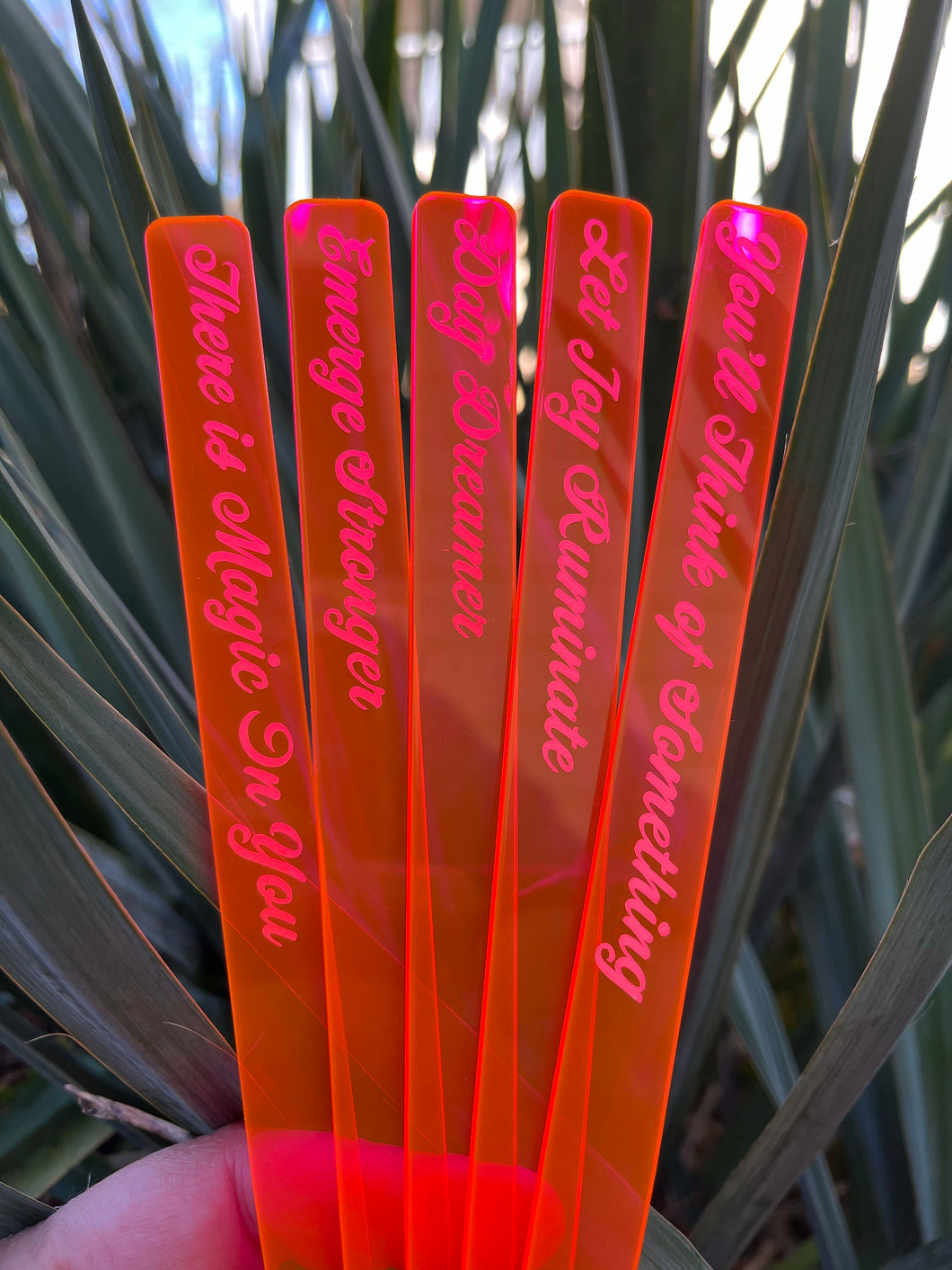 Healthy Reminders Indoor Plant Marker set, acrylic, five pack