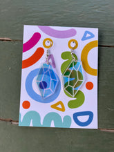 Load image into Gallery viewer, Faceted Crystal mirrored acrylic earring, medium
