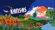Load image into Gallery viewer, Love Letter to Kansas Mural postcard, standard postage size
