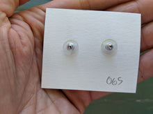 Load image into Gallery viewer, Handmade Ceramic Earrings, Blue and Grey Glazes
