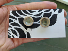 Load image into Gallery viewer, Handmade Ceramic Earrings, Earthy Green Glaze
