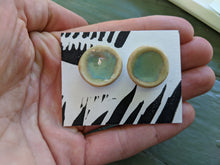 Load image into Gallery viewer, Handmade Ceramic Earrings, Green Glaze
