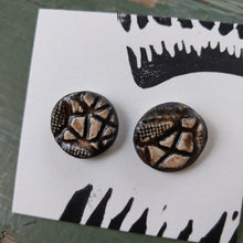 Load image into Gallery viewer, Ceramic earrings, white with black glaze
