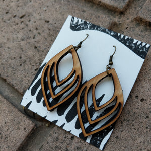 Triple leaf earrings, small