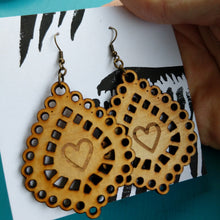 Load image into Gallery viewer, Heartlace, large earrings
