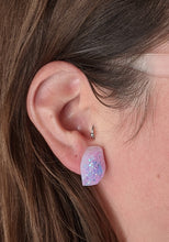 Load image into Gallery viewer, Faceted resin crystal earrings with sparkle glitter
