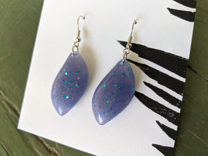 Purple gumdrop resin earrings