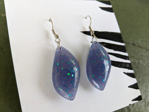 Purple gumdrop resin earrings