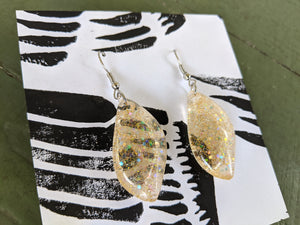 Champagne dewdrop resin earrings