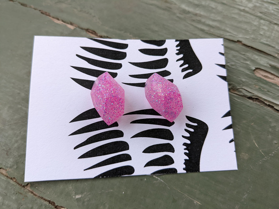 Bubblegum Crystal resin earrings